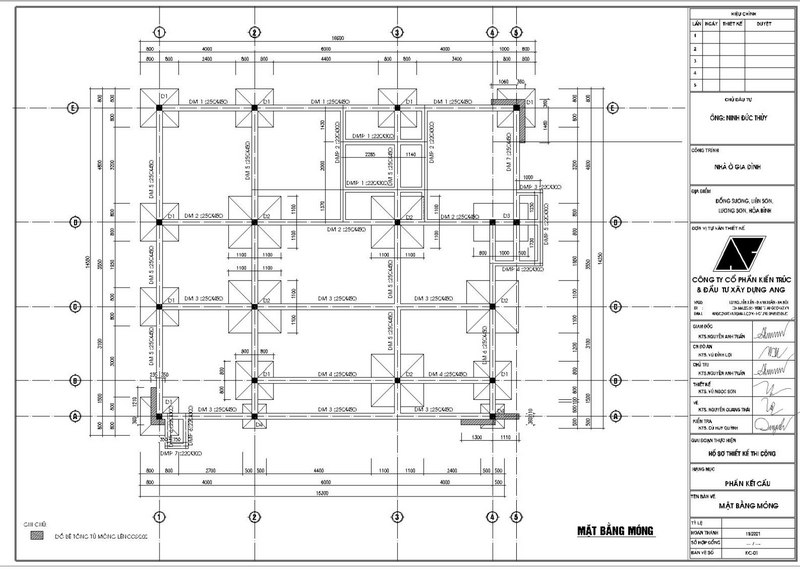 Bản vẽ móng đơn và những điểm cần lưu ý