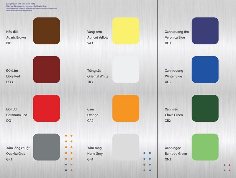 Bảng màu tôn Hoa Sen đa dạng, phù hợp nhiều phong cách kiến trúc